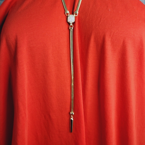 Kendra Scott Starla Necklace Gold Tone Pink White Iridescent Druzy Gem Y… - Picture 6 of 16